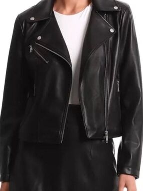 Nordstrom Black Faux Leather Moto Jacket